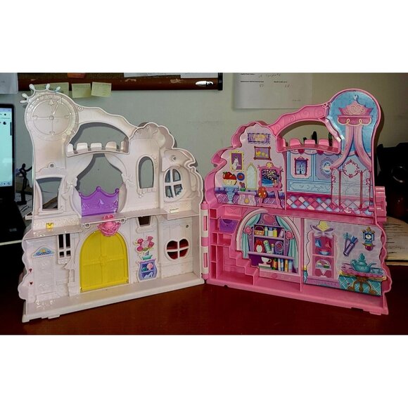 Disney Princess Little Kingdom Play N' Carry Castle 12 ½ Inch Tall Pink White - Picture 3 of 7